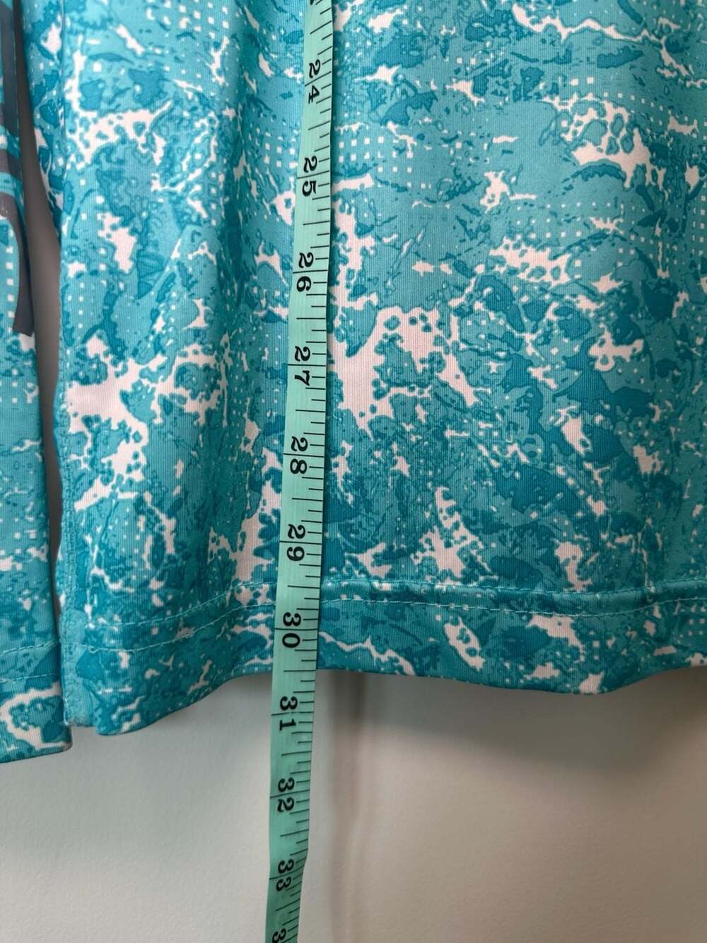 Silver Bait Long Sleeve 1/4 Zip Athletic Pullover Shirt Teal White Camo - Picture 6 of 8